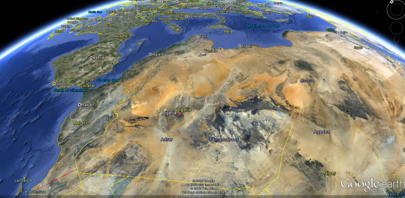 Algeria Earth Map